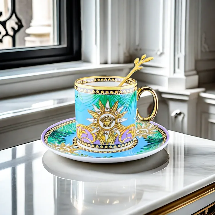 高档奢华咖啡杯碟精致家用欧式英式下午茶杯碟骨瓷情侣咖啡具陶瓷
