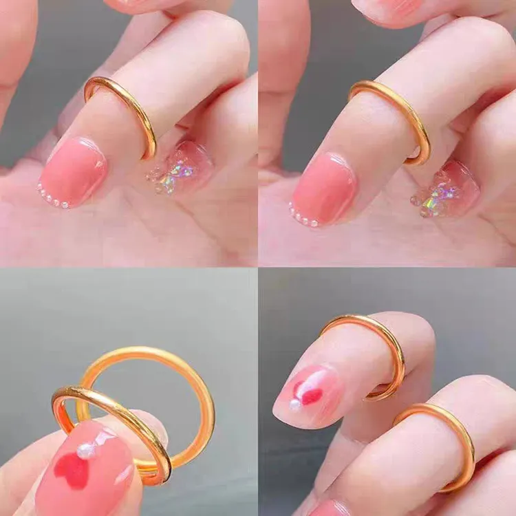 钛钢戒指 高级感轻奢男女士素圈金色戒指小众情侣对戒指环手饰品