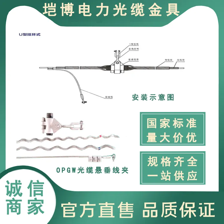 电力光缆金具OPGW光缆复合光纤地线悬垂线夹吊线固定光缆金具