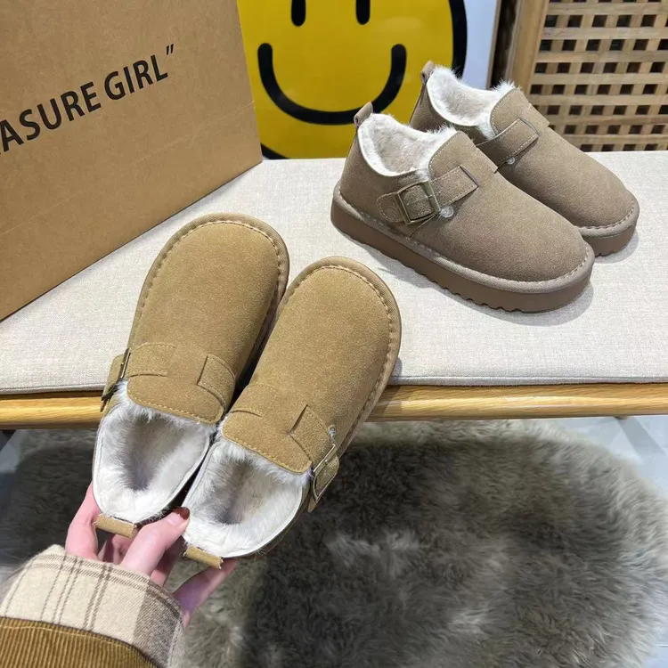 冬季加绒时尚百搭加厚保暖韩版经典软底软面勃肯低帮雪地靴