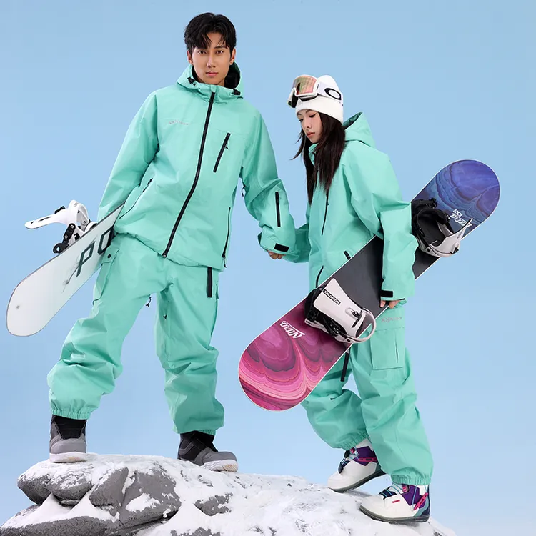 加棉单板3L滑雪服女士套装双板防水防风滑雪衣裤套装情侣冬外套