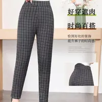 188（格子）女棉裤高腰深裆高弹内穿加厚保暖妈妈护腰女棉裤