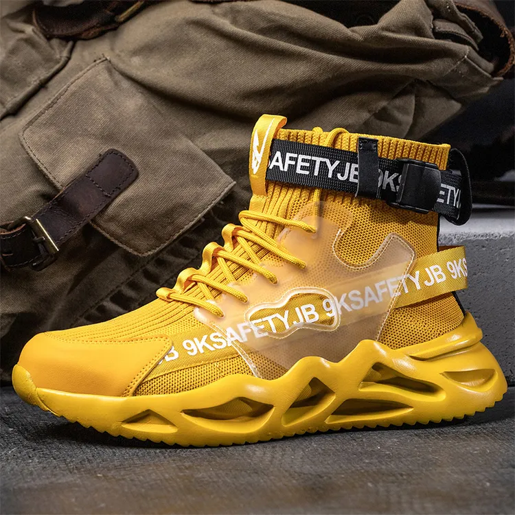 德国进口劳保鞋男夏透气飞织防砸防刺穿钢头工地三防轻便工作鞋男