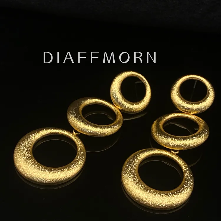 铜合金耳饰 YinMan〖环环相扣〗中古重工复古个性欧美手工耳环小众