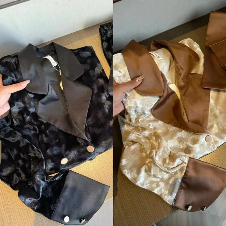 金丝绒轻奢风~缎面睡衣女秋冬新款保暖舒适家居服长袖长裤套装