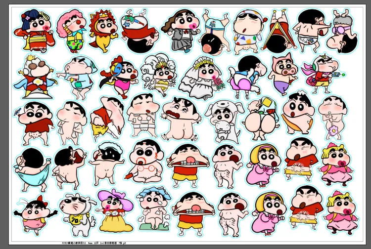 蜡笔小新周边活动新款 亚克力片片DIY -8CM方片手工