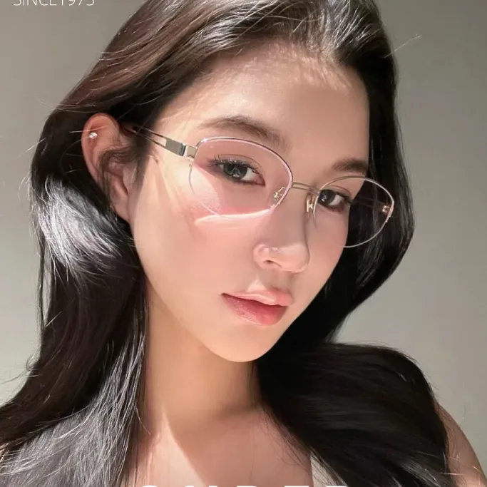 椭圆金丝超轻近视眼镜女小窄框可配度数散光复古斯文金属素颜眼睛