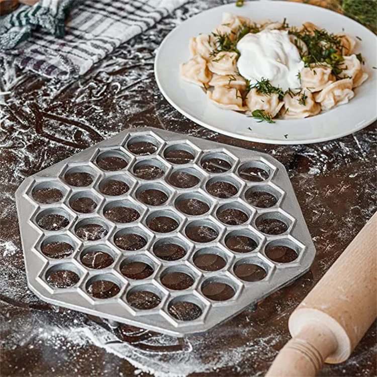 【御慕】37孔饺子模具包饺子神器铝合金饺子模具懒人圆形包饺子器