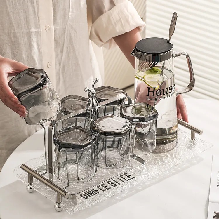 2023新款轻奢水杯家用套装茶具茶杯高档客厅喝水杯子家庭待客水具