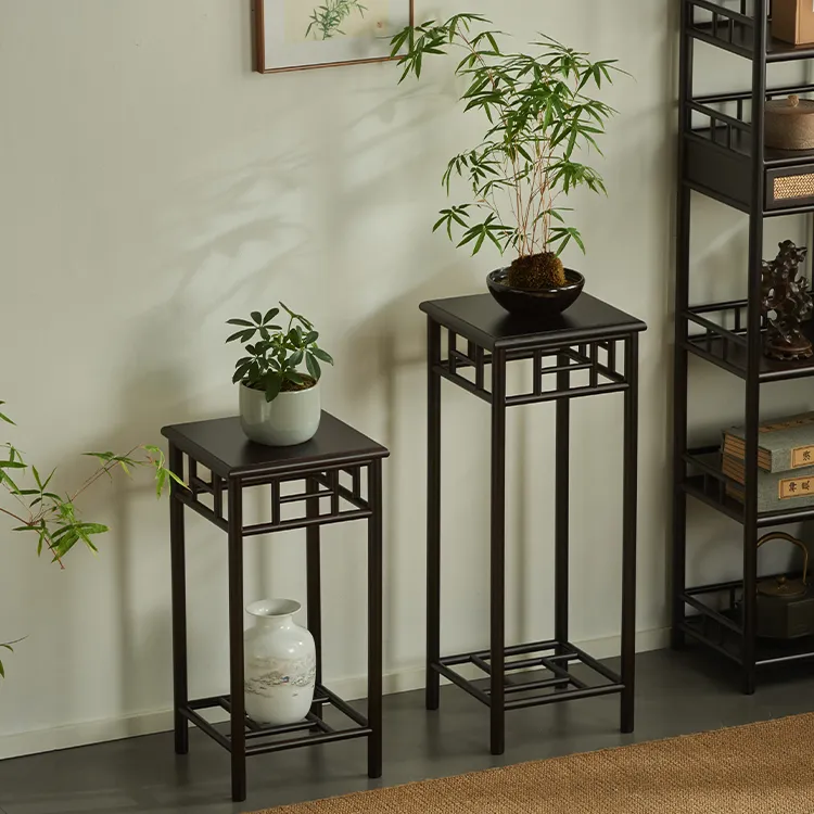 新中式花架子落地式阳台布置绿植置物架盆景花几客厅艺术装饰花台