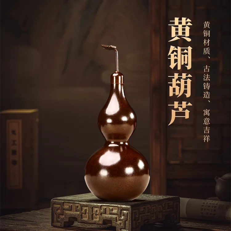 紫铜葫芦纯铜仿古工艺葫芦风水摆件葫芦开盖大号挂件葫芦复古