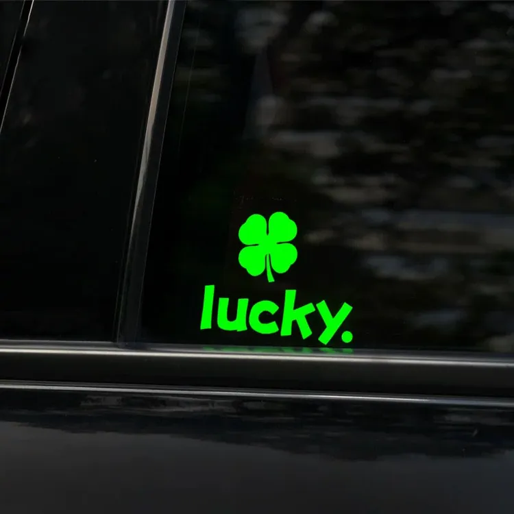 四叶草车贴LUCK幸运草车身贴划痕遮挡贴纸电动车摩托车装饰贴防水