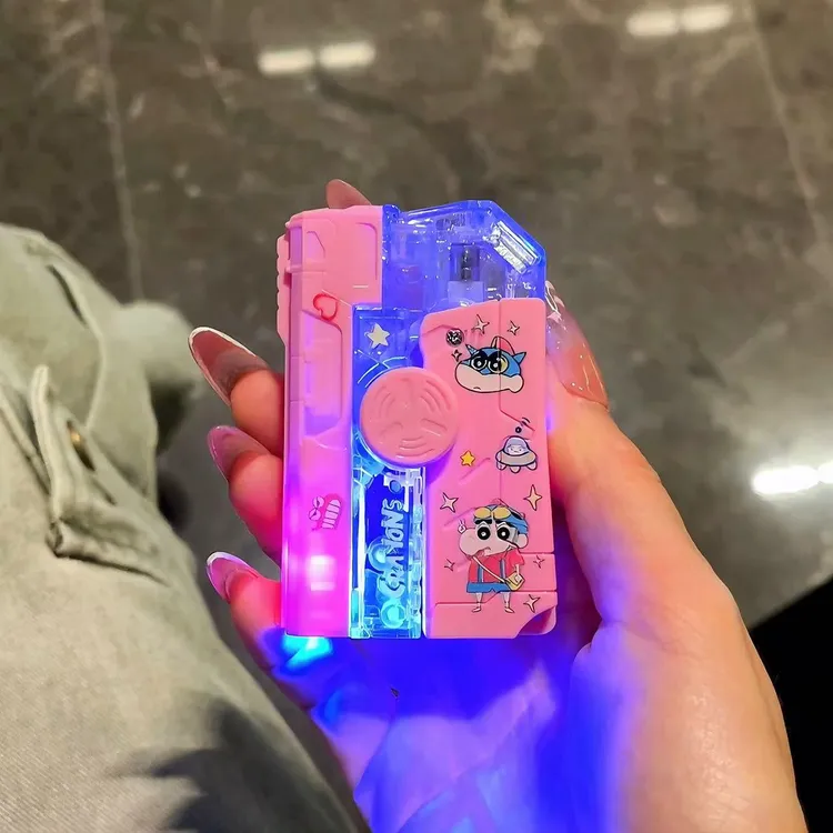 创意折叠打火机陀螺解压充气防风个性炫酷跑马灯新款送男友礼物