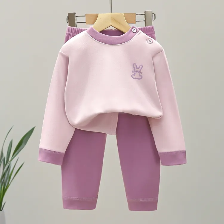 儿童德绒套装秋冬新款女童家居服男童秋衣秋裤宝宝中大童保暖内衣