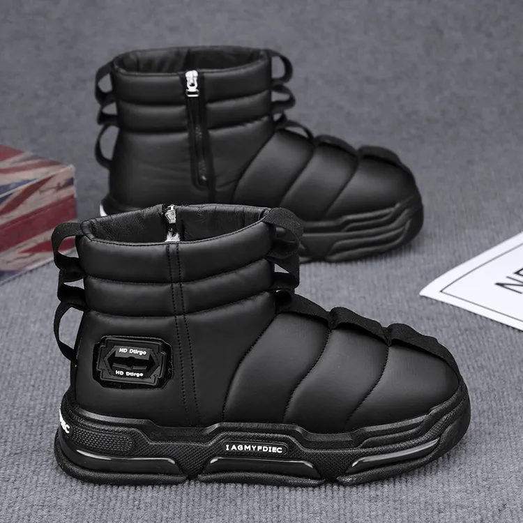 雪地靴2024年冬季新款高帮鞋潮流时尚棉鞋加绒保暖厚底增高男靴