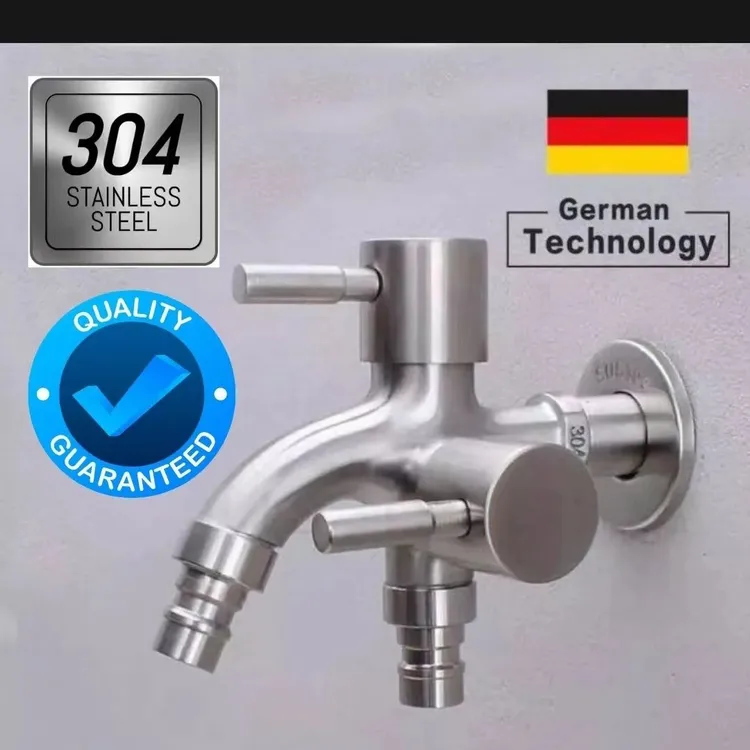 304不锈钢单冷加长快开双用洗衣机水龙头双出水一进二出家用龙头
