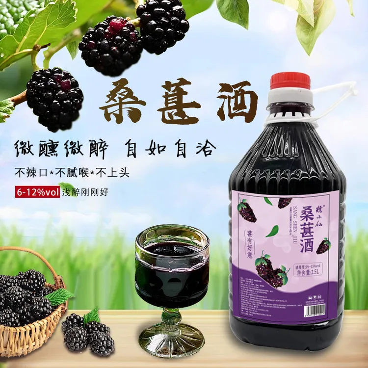 糯小仙【中秋送礼】桑葚酒5斤大桶装6-12度微醺特调氛圉感果酒米酒