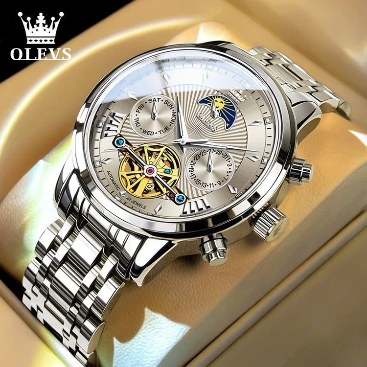 瑞士认证欧利时男士手表全自动机械表夜光防水多功能时尚手表男款