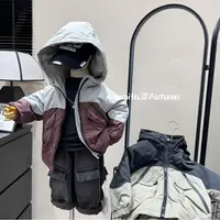 现货~韩版拼接加绒连帽外套棉服洋气男儿童24秋冬款痞帅童装88558