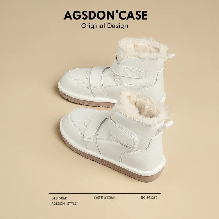 奥古狮登秋冬雪地靴女2025新款加绒防滑时尚厚底百搭面包棉靴子