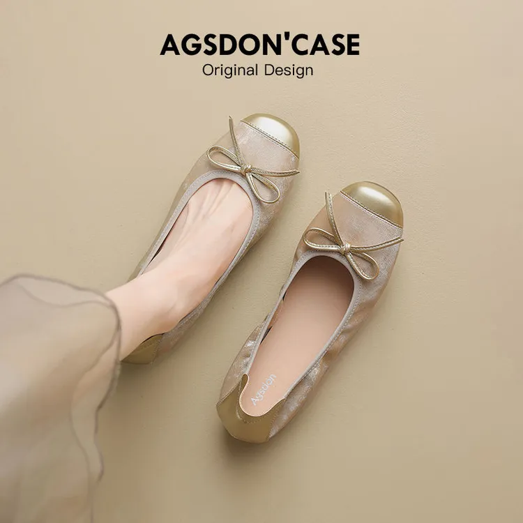 奥古狮登蛋卷单鞋女款2025新款秋季浅口配裙子芭蕾软底玛丽珍女鞋