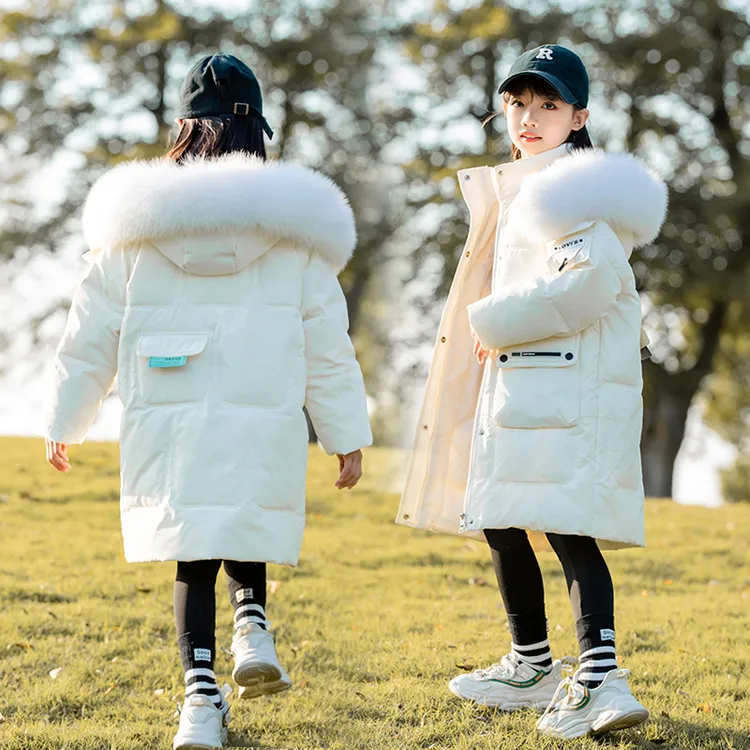 中大女童儿童羽绒服中长款加厚2025新款连帽冬季反季清仓
