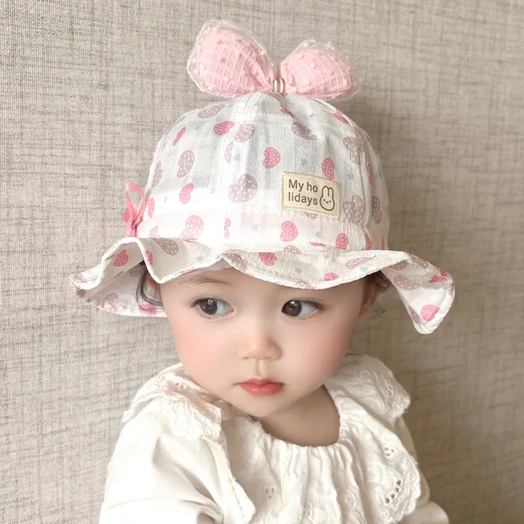 宝宝帽子春夏薄款男女婴幼儿可爱超萌遮阳渔夫帽夏季遮阳防晒盆帽