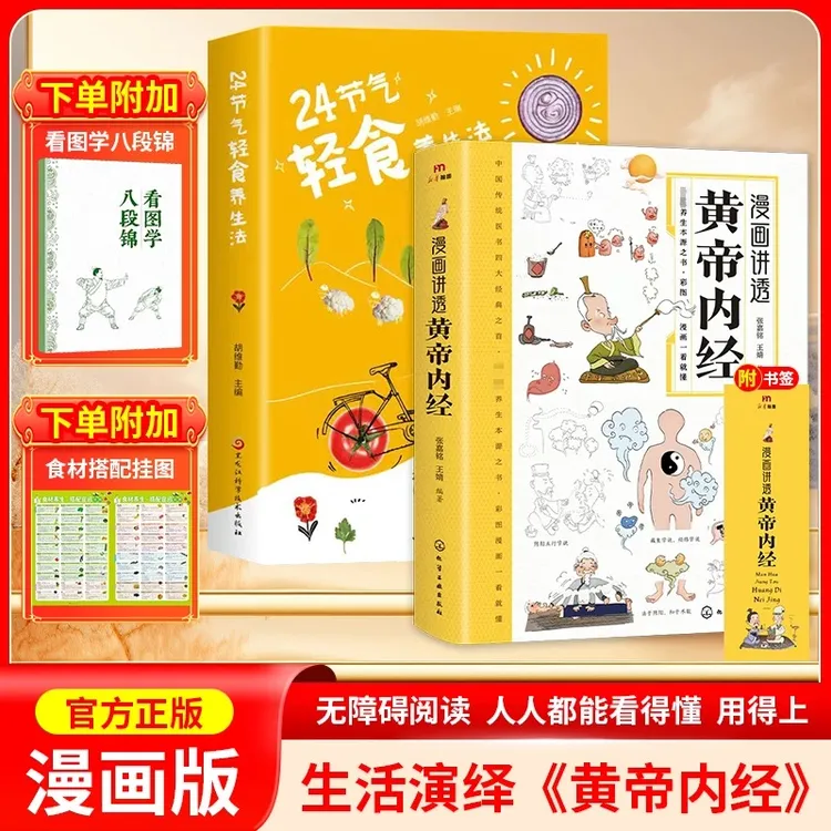 漫画讲透黄帝内经 二十四节气轻食养生法 有译文注释翻译书籍推荐