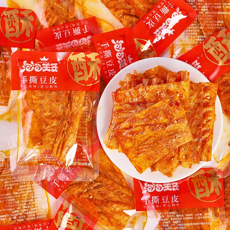 泡泡王子手撕豆皮香辣味薄豆片辣条怀旧豆干解馋湖南平江特产零食