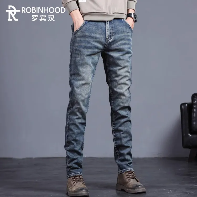 罗宾汉韩版百搭牛仔裤男2025新款潮牌修身直筒裤子男水洗痞帅秋季