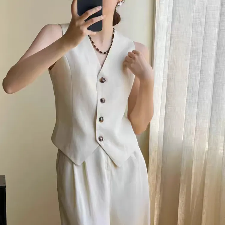 小众设计感无袖西装马甲女短款时尚夏季新款高级感气质背心上衣