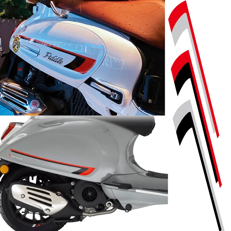 适用于Vespa 三阳飞度踏板车车身侧面防水反光复古改装装饰贴花