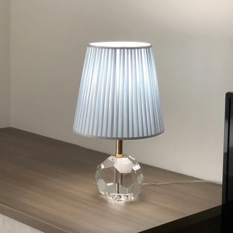 轻奢蓝色卧室小台灯小奢华水晶现代简约床头灯家用温馨遥控可调光