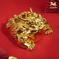 铜师傅 《勇猛金蟾（大号）》玄关桌面铜摆件 家居装饰工艺品