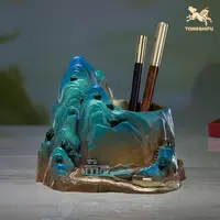 铜师傅 《千里江山笔筒》客厅桌面铜摆件 家居装饰工艺品