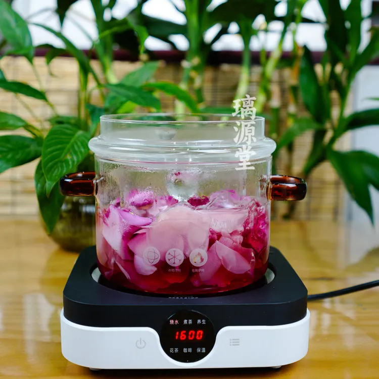 家用精油纯露专用玻璃锅蒸馏锅纯露提取器具无孔盖子玻璃纯露锅方