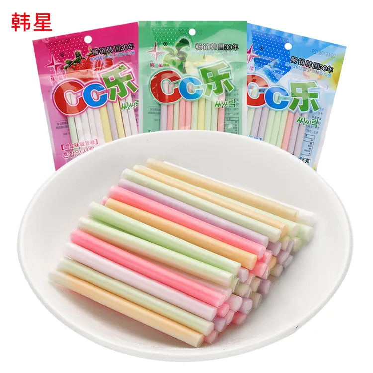 韩星cc乐吸管糖果混合味80后90儿童怀旧零食棒棒糖吸吸乐吸管糖果