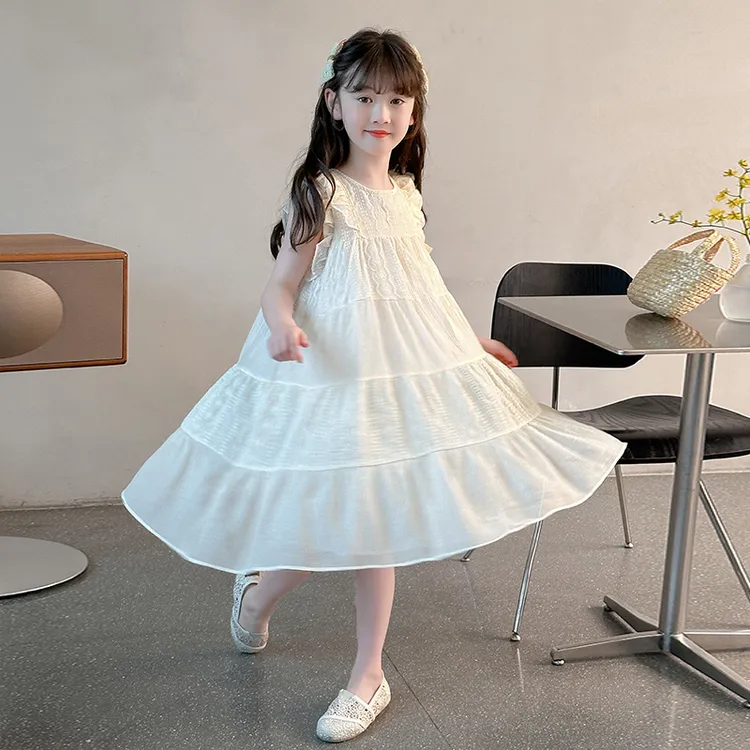 女童夏装连衣裙2025新款洋气甜美女孩公主裙夏季薄款小女孩背心裙