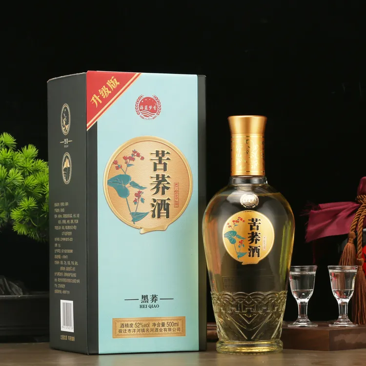 海蓝梦香苦荞酒（黑荞）白酒基酒苦荞酒52度500ML*6瓶送礼品袋52度