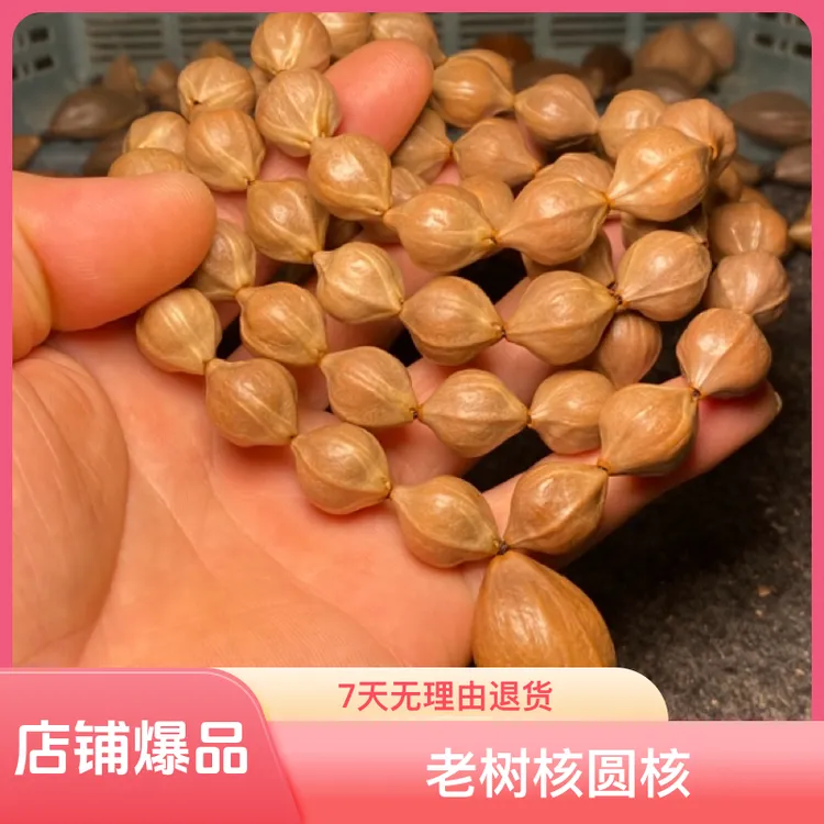 橄榄核铁核1.4脖挂短圆原皮长串老树核圆核正圆原皮素串