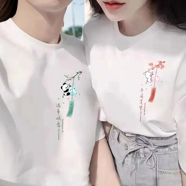 不一样的情侣装夏装100%纯棉T恤2024新款夏季潮牌高级感小众短袖