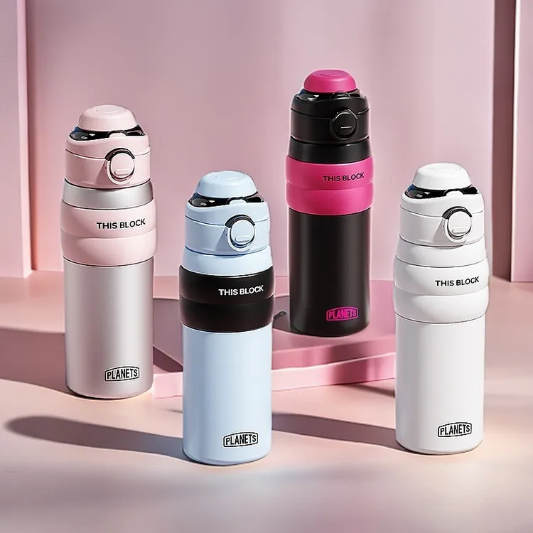 创意高颜值女生直饮吸管大容量316不锈钢双饮保温杯便携手提运动