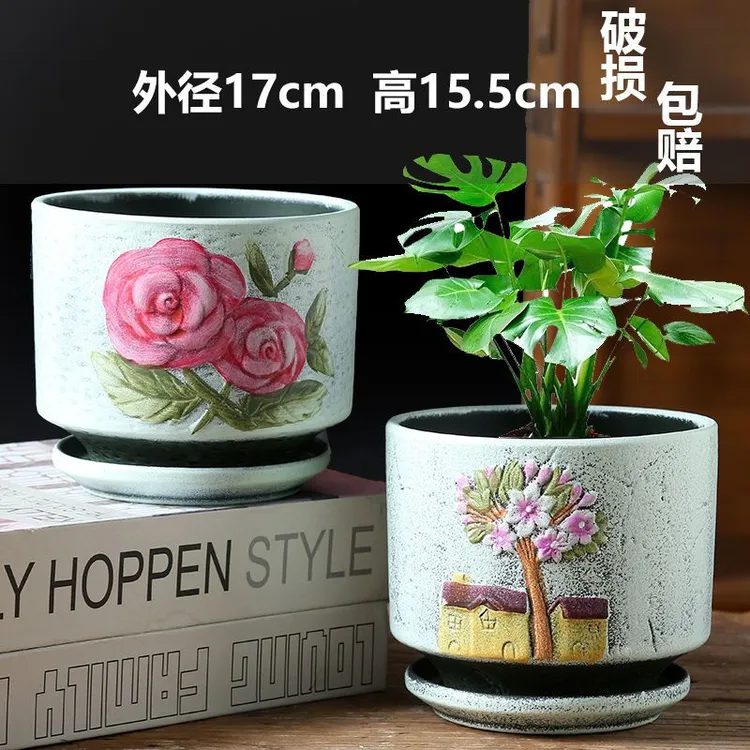 《直播间专享》花盆陶瓷大号蝴蝶兰创意个性家用绿萝吊兰多肉花盆