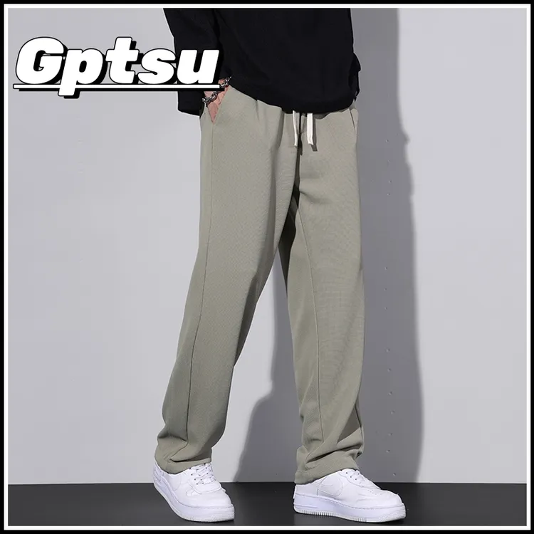 GPTSu垂感学生宽松运动卫裤ins春秋款潮流阔腿薄款直筒休闲裤男士