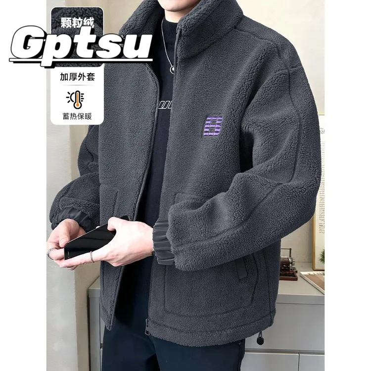 GPTSu外套男士秋冬季2025新款摇粒绒加厚防寒棉服男冬装皮毛一体