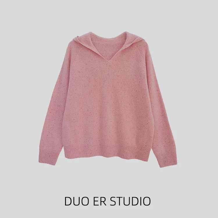 【朵儿studio】100%羊毛！连帽羊毛衫针织衫 D701