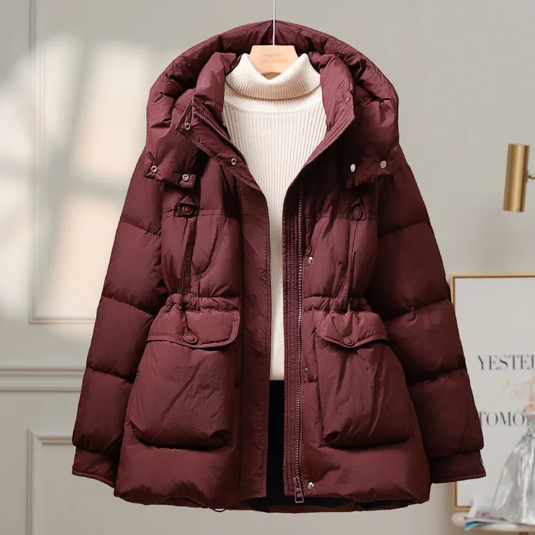 90白鸭绒羽绒服女中长款2025新款冬季收腰显瘦高端时尚小个子外套