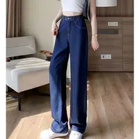【运费险+现货】中筒牛仔裤女2025夏季新款爆款宽松显瘦高腰直筒裤