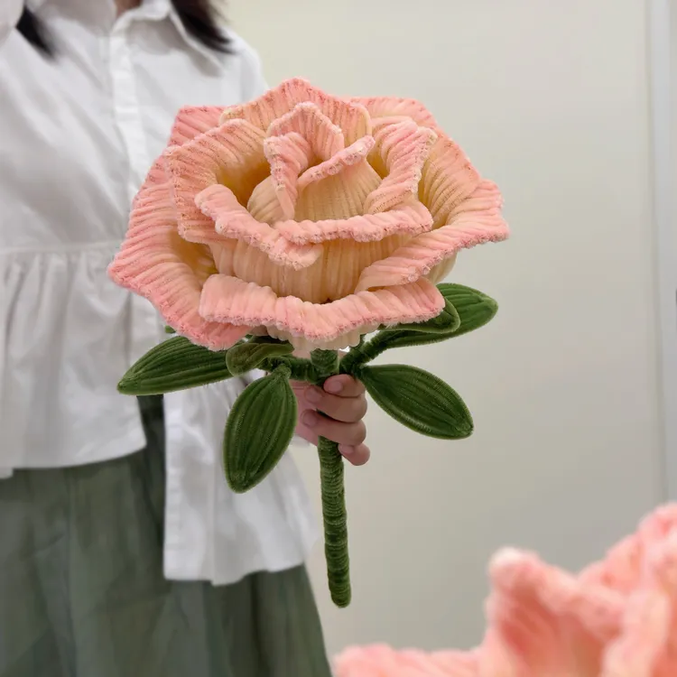 扭扭棒巨型玫瑰花卡布奇洛diy材料包自制仿绒永生花送女友520礼物