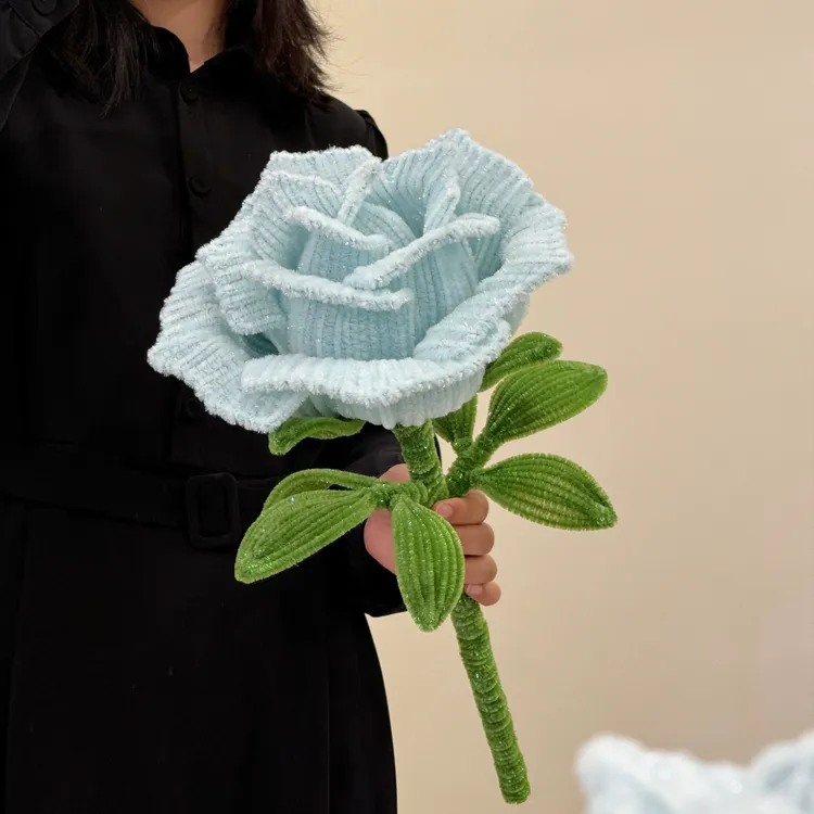 超大巨型碎冰蓝玫瑰花加密扭扭棒diy材料包自制永生花七夕礼物